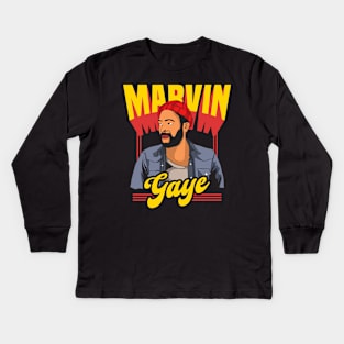 Marvin Gaye Vector Design Kids Long Sleeve T-Shirt